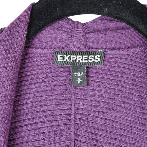 Express Womens Purple Cardigan Sweater S Petite‎ Cashmere Blend - Picture 2 of 5